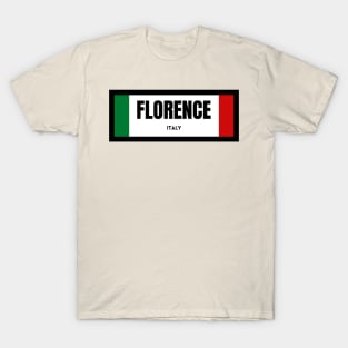 Florence City in Italian Flag T-Shirt